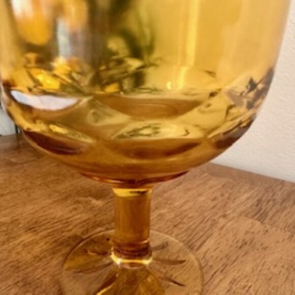 Vintage Bartlett Collins Amber Glass Goblet – 14 oz‎ Stemmed Wine Glass - Picture 6 of 7